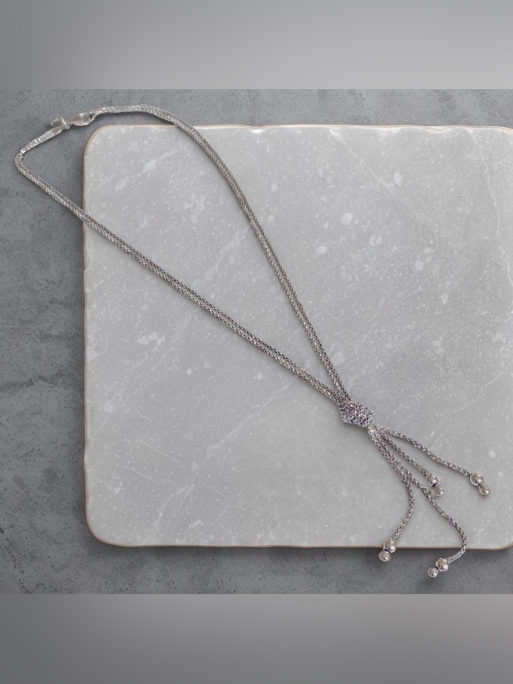 Silpada sterling Knot Lariat Necklace  17” inches “Not your Corporate Tie” N1497